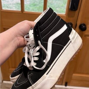Vans Black and White High-Top Sneakers